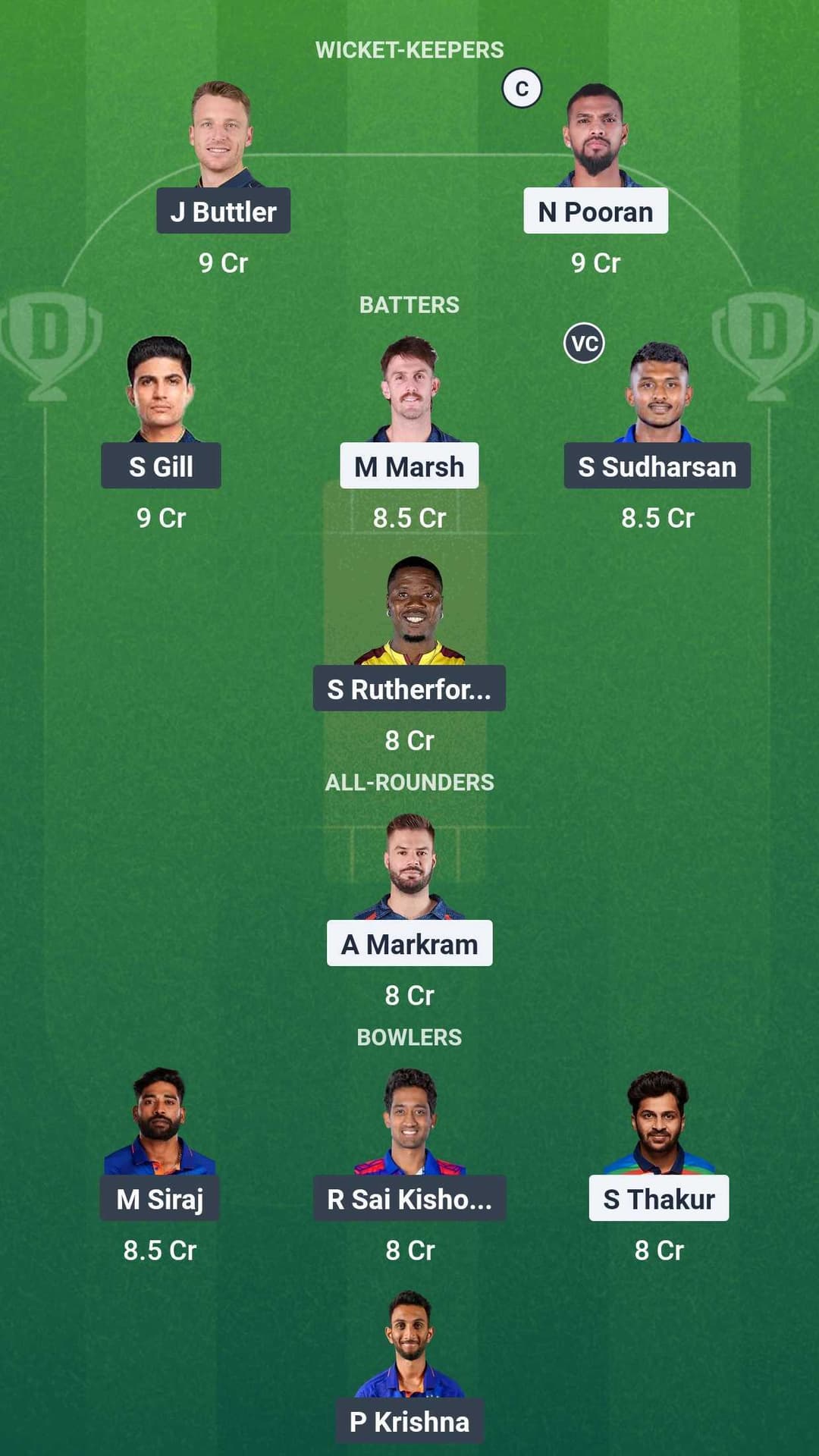 LSG vs GT Dream 11 Fantasy Team 